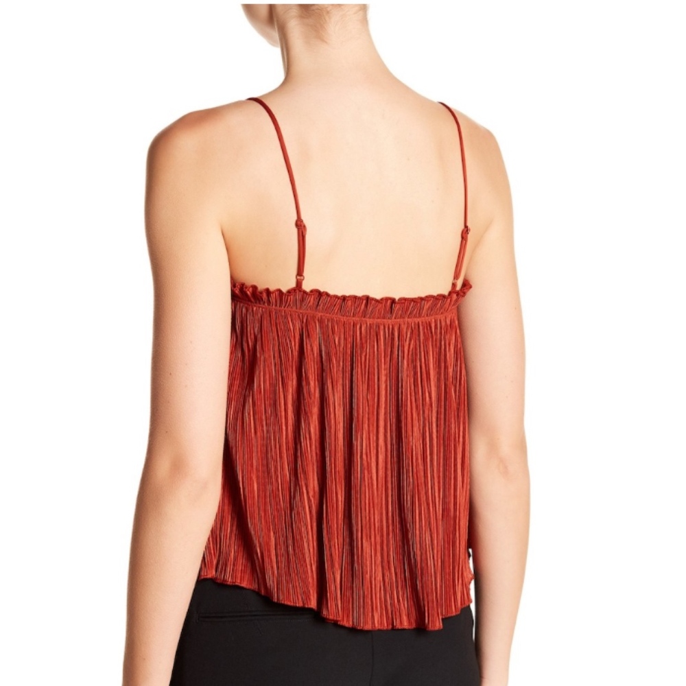 NWT Madewell Nicole Pleated Ruffle Tank Rust - Picture 2 of 5